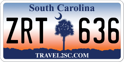 SC license plate ZRT636