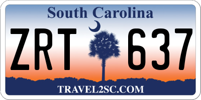 SC license plate ZRT637