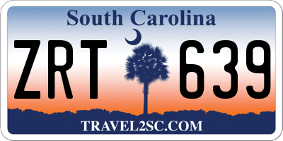 SC license plate ZRT639