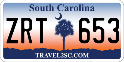 SC license plate ZRT653