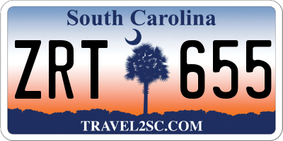 SC license plate ZRT655