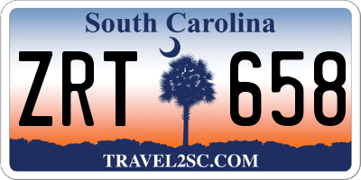 SC license plate ZRT658