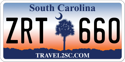 SC license plate ZRT660