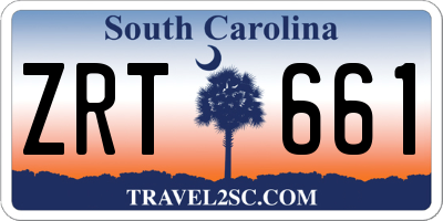 SC license plate ZRT661