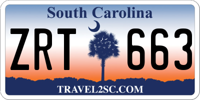SC license plate ZRT663