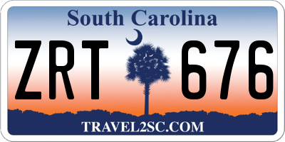 SC license plate ZRT676