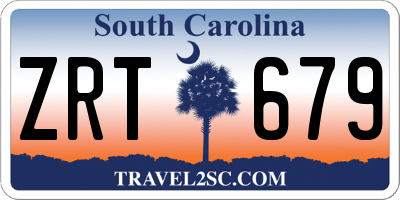SC license plate ZRT679