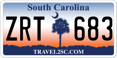 SC license plate ZRT683
