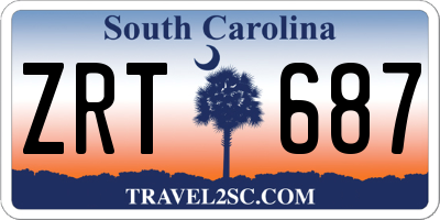 SC license plate ZRT687