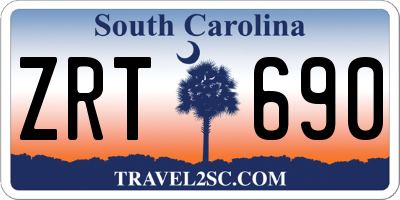 SC license plate ZRT690