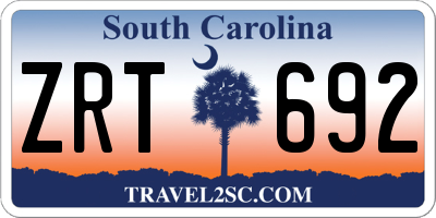 SC license plate ZRT692