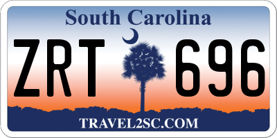 SC license plate ZRT696