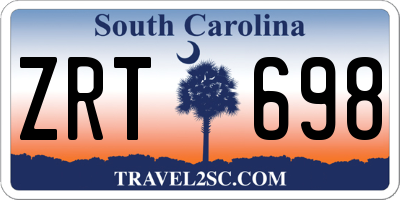SC license plate ZRT698