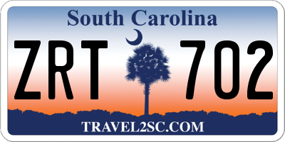SC license plate ZRT702