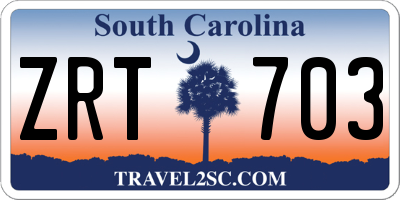 SC license plate ZRT703