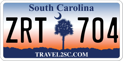 SC license plate ZRT704