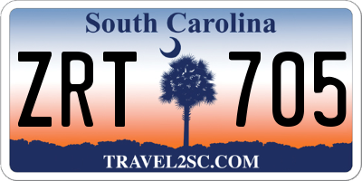 SC license plate ZRT705