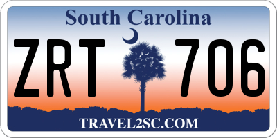 SC license plate ZRT706