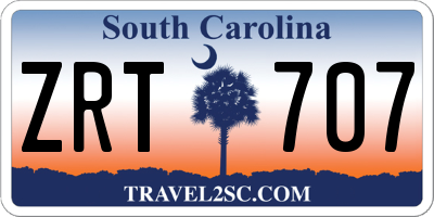 SC license plate ZRT707