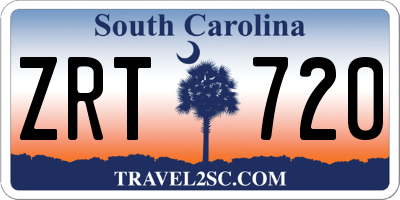 SC license plate ZRT720