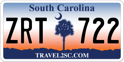 SC license plate ZRT722
