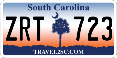 SC license plate ZRT723