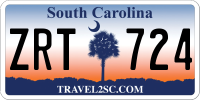 SC license plate ZRT724