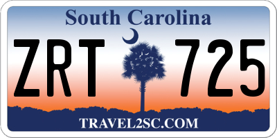 SC license plate ZRT725