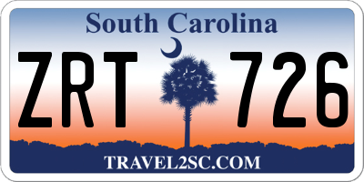 SC license plate ZRT726