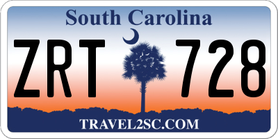 SC license plate ZRT728