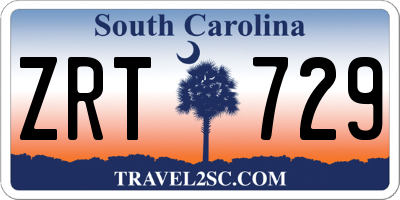 SC license plate ZRT729