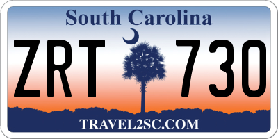 SC license plate ZRT730