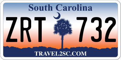 SC license plate ZRT732