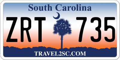 SC license plate ZRT735