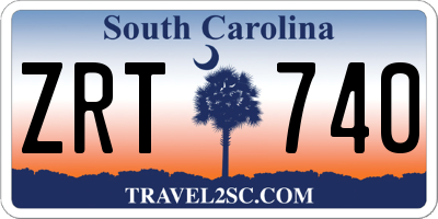 SC license plate ZRT740