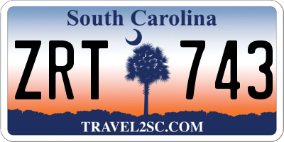 SC license plate ZRT743