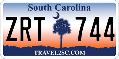 SC license plate ZRT744