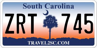 SC license plate ZRT745