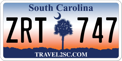 SC license plate ZRT747