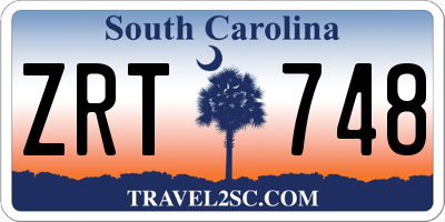 SC license plate ZRT748