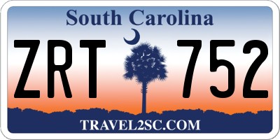 SC license plate ZRT752