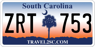 SC license plate ZRT753