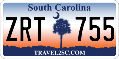 SC license plate ZRT755