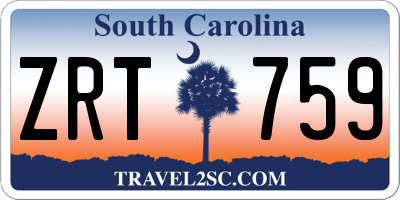 SC license plate ZRT759
