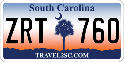 SC license plate ZRT760