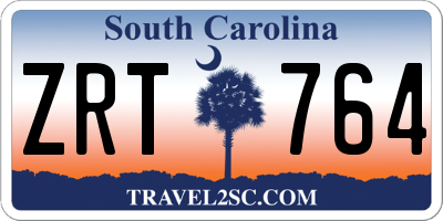 SC license plate ZRT764