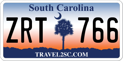 SC license plate ZRT766