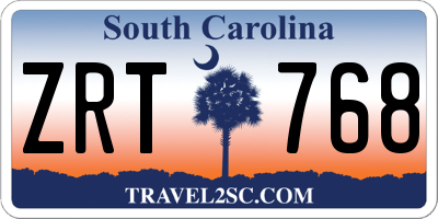 SC license plate ZRT768