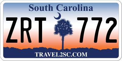 SC license plate ZRT772