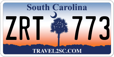 SC license plate ZRT773